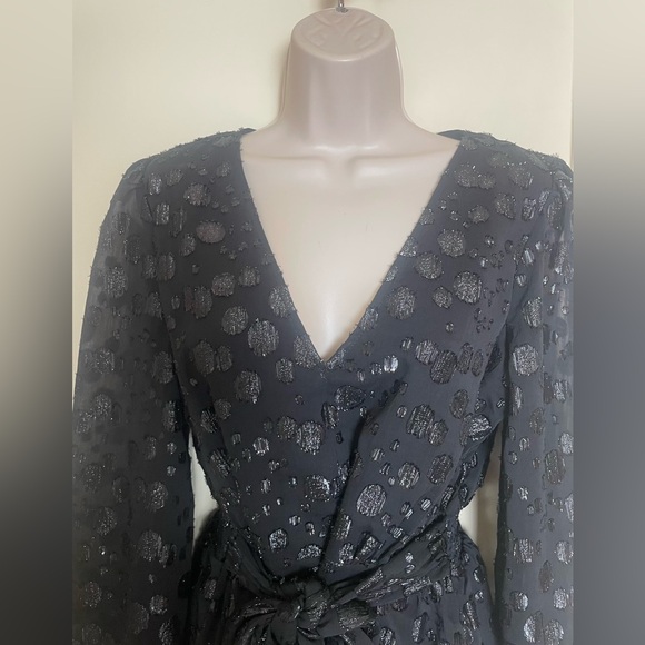 J. Crew Special Occasion Blouse with Shimmering Polka Dots and Sash Belt - NWT - Picture 9 of 10
